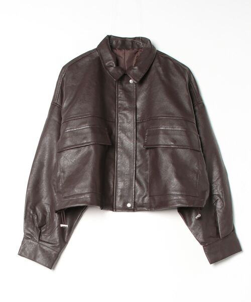 TRUDEA（トルディア）の「2wayカラー合皮ブルゾン（ブルゾン・レディース・ブラック/ブラウン・MEDIUM）」の2枚目の写真