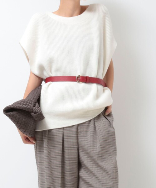 NOLLEY’S(ノーリーズ)の「ラウンドラインバックルベルト made in Italy(ベルト・レディース・ブラック/レッド・FREE)」の6枚目の写真