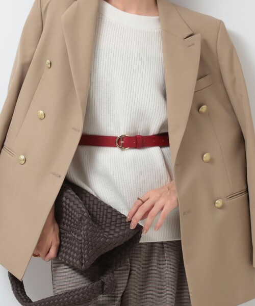 NOLLEY’S(ノーリーズ)の「ラウンドラインバックルベルト made in Italy(ベルト・レディース・ブラック/レッド・FREE)」の9枚目の写真