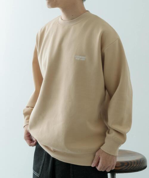 ITEMS URBANRESEARCH（アイテムズ アーバンリサーチ）の「1pointロゴ刺繍 クルーネックスウェット（スウェット・メンズ・オートミール/ベージュ/チャコールグレー/ブラック・MEDIUM/LARGE）」の11枚目の写真