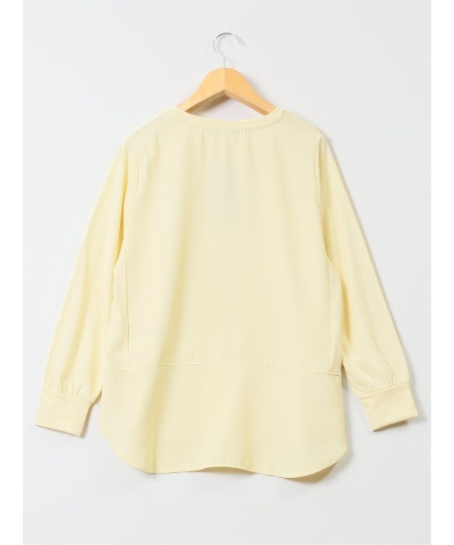 m.f.editorial（エムエフエディトリアル）の「【異素材切替】m.f.エディトリアル レディース クルーネック 長袖プルオーバー（ニット/セーター・レディース・イエロー/ホワイト/グレー系その他2・LARGE/MEDIUM）」の6枚目の写真