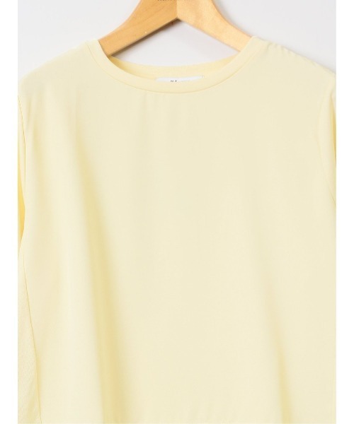 m.f.editorial（エムエフエディトリアル）の「【異素材切替】m.f.エディトリアル レディース クルーネック 長袖プルオーバー（ニット/セーター・レディース・イエロー/ホワイト/グレー系その他2・LARGE/MEDIUM）」の7枚目の写真