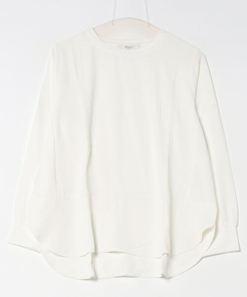 m.f.editorial（エムエフエディトリアル）の「【異素材切替】m.f.エディトリアル レディース クルーネック 長袖プルオーバー（ニット/セーター・レディース・イエロー/ホワイト/グレー系その他2・LARGE/MEDIUM）」の11枚目の写真