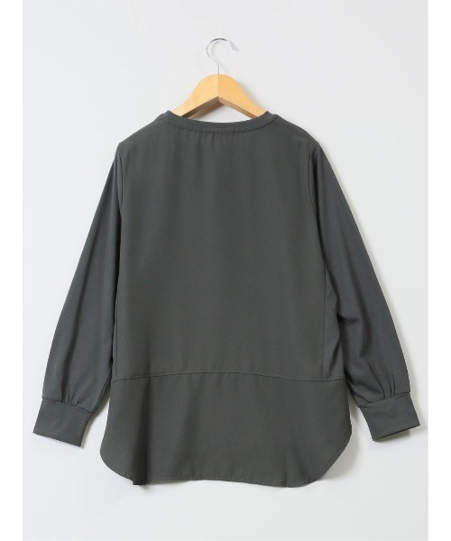 m.f.editorial（エムエフエディトリアル）の「【異素材切替】m.f.エディトリアル レディース クルーネック 長袖プルオーバー（ニット/セーター・レディース・イエロー/ホワイト/グレー系その他2・LARGE/MEDIUM）」の16枚目の写真