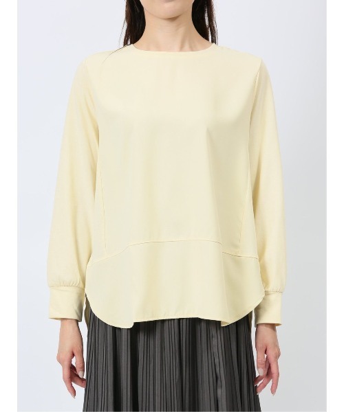 m.f.editorial（エムエフエディトリアル）の「【異素材切替】m.f.エディトリアル レディース クルーネック 長袖プルオーバー（ニット/セーター・レディース・イエロー/ホワイト/グレー系その他2・LARGE/MEDIUM）」の21枚目の写真