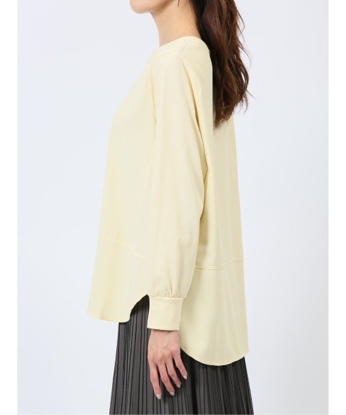 m.f.editorial（エムエフエディトリアル）の「【異素材切替】m.f.エディトリアル レディース クルーネック 長袖プルオーバー（ニット/セーター・レディース・イエロー/ホワイト/グレー系その他2・LARGE/MEDIUM）」の22枚目の写真