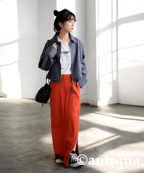 antiqua(アンティカ)の「ショートデニムジャケット(デニムジャケット・レディース・グレー/インディゴブルー・ONESIZE)」の9枚目の写真