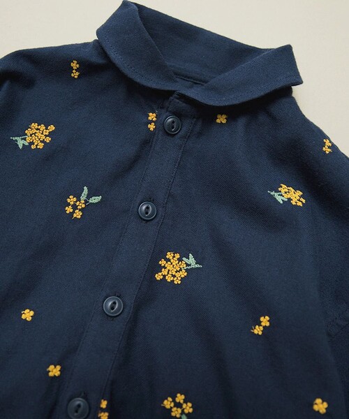 BRANSHES（ブランシェス）の「【おそろい】きんもくせい刺繍トップス＆ボトムスセット（その他ベビーウェア・キッズ・ネイビー/アイボリー・70/80）」の7枚目の写真