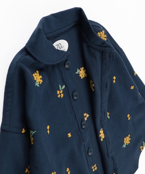 BRANSHES（ブランシェス）の「【おそろい】きんもくせい刺繍トップス＆ボトムスセット（その他ベビーウェア・キッズ・ネイビー/アイボリー・70/80）」の8枚目の写真