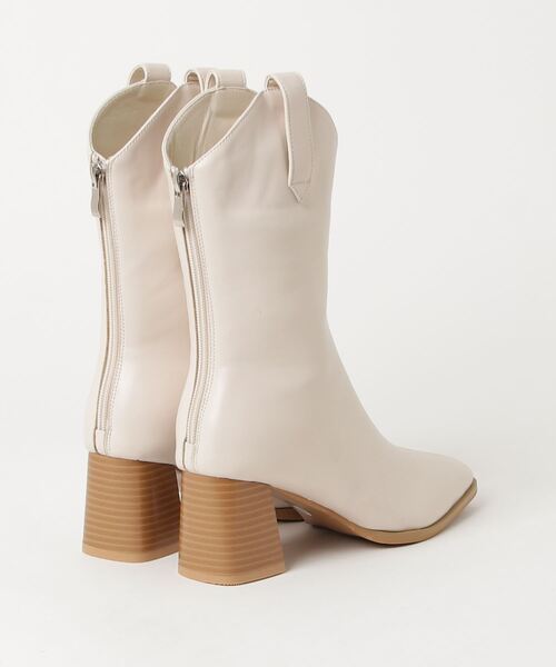 【セール】LIBERTYDOLL スクエアトゥ ミドル丈 ウエスタンブーツ（ブーツ）｜LibertyDoll（リバティードール）