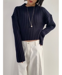 【DIDOT.】クロップドボリュームリブニット