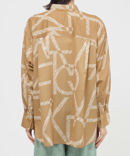 【セール】【L】【カタログ掲載品】【ウォッシャブル】ゼブラロゴプリントシャツ（シャツ/ブラウス）｜EVEX by KRIZIA（エヴェックスバイクリツィア）