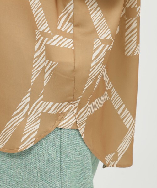 【セール】【L】【カタログ掲載品】【ウォッシャブル】ゼブラロゴプリントシャツ（シャツ/ブラウス）｜EVEX by KRIZIA（エヴェックスバイクリツィア）