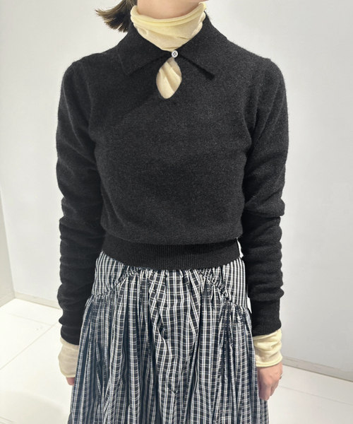 EDIT. FOR LULU カシミヤポロトップ セール】カシミヤポロトップ（ニット/セーター）｜EDIT. FOR LULU