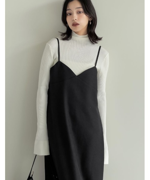 [低身長サイズ有]起毛ツイル切り替えデザインキャミワンピース（ワンピース）｜Re:EDIT（リエディ）