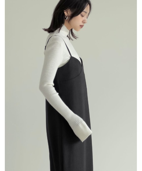 [低身長サイズ有]起毛ツイル切り替えデザインキャミワンピース（ワンピース）｜Re:EDIT（リエディ）