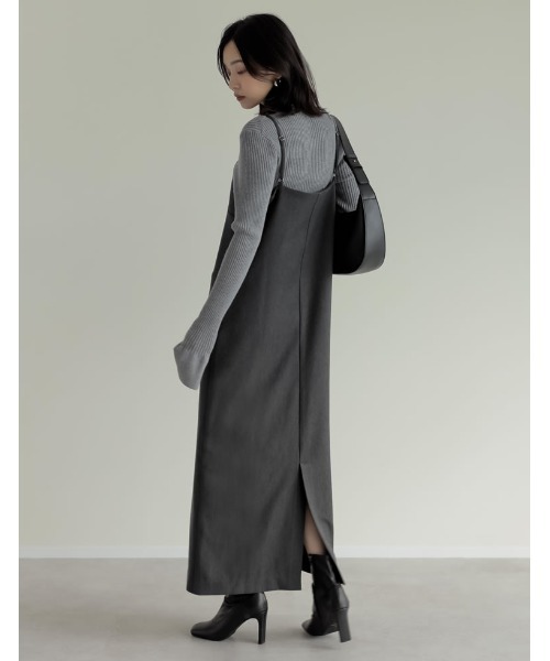 [低身長サイズ有]起毛ツイル切り替えデザインキャミワンピース（ワンピース）｜Re:EDIT（リエディ）