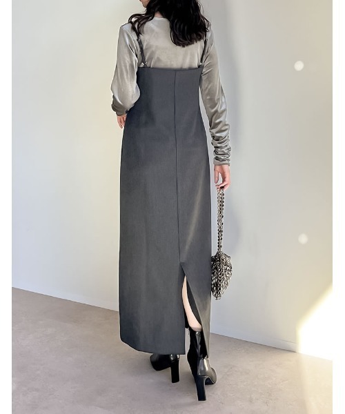 [低身長サイズ有]起毛ツイル切り替えデザインキャミワンピース（ワンピース）｜Re:EDIT（リエディ）