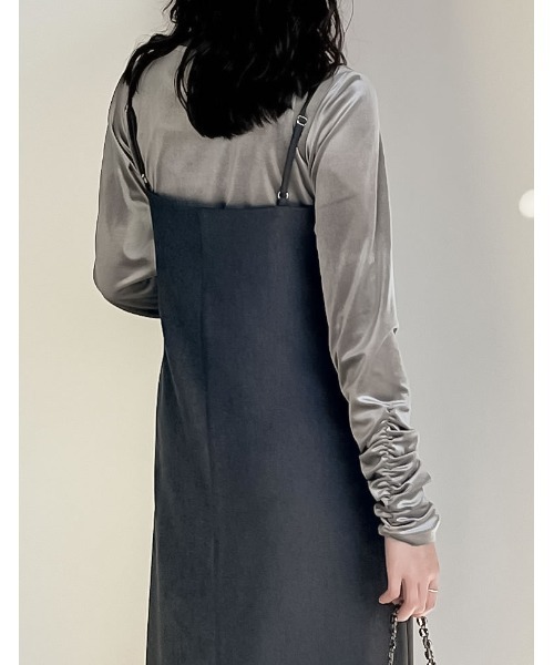 [低身長サイズ有]起毛ツイル切り替えデザインキャミワンピース（ワンピース）｜Re:EDIT（リエディ）