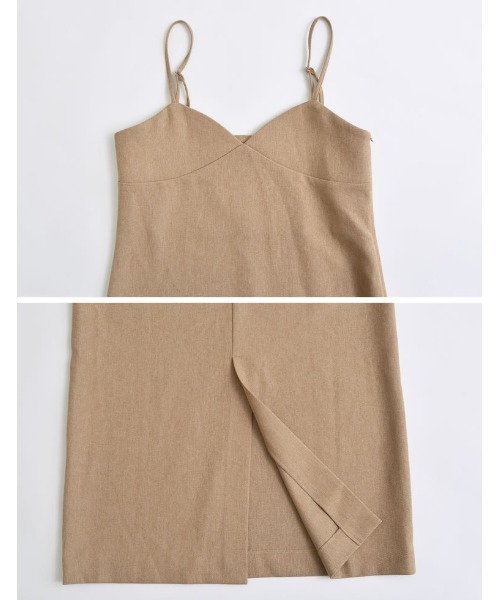 [低身長サイズ有]起毛ツイル切り替えデザインキャミワンピース（ワンピース）｜Re:EDIT（リエディ）