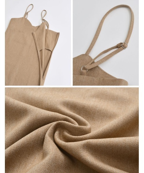 [低身長サイズ有]起毛ツイル切り替えデザインキャミワンピース（ワンピース）｜Re:EDIT（リエディ）