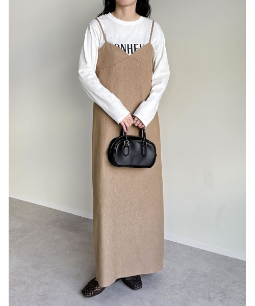 [低身長サイズ有]起毛ツイル切り替えデザインキャミワンピース（ワンピース）｜Re:EDIT（リエディ）