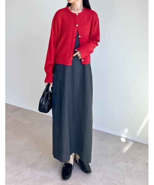 [低身長サイズ有]起毛ツイル切り替えデザインキャミワンピース（ワンピース）｜Re:EDIT（リエディ）