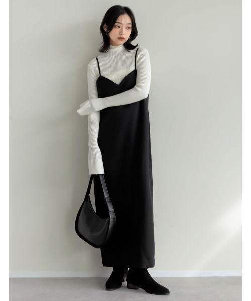 [低身長サイズ有]起毛ツイル切り替えデザインキャミワンピース（ワンピース）｜Re:EDIT（リエディ）