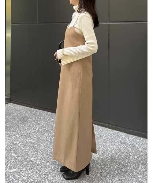 [低身長サイズ有]起毛ツイル切り替えデザインキャミワンピース（ワンピース）｜Re:EDIT（リエディ）