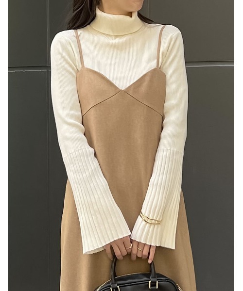 [低身長サイズ有]起毛ツイル切り替えデザインキャミワンピース（ワンピース）｜Re:EDIT（リエディ）