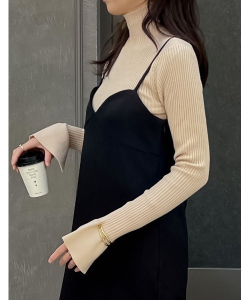 [低身長サイズ有]起毛ツイル切り替えデザインキャミワンピース（ワンピース）｜Re:EDIT（リエディ）