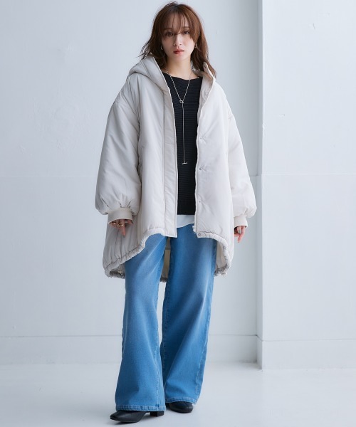 モンスターパーカーミドル丈中わたコート ［Soiunique