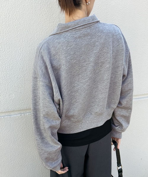 select MOCA(セレクトモカ)の「ショートポロスウェットトップス(スウェット・レディース・オフホワイト/グレー/ブラック・FREE)」の16枚目の写真