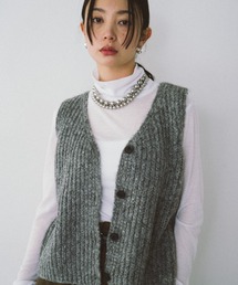 フロントボタンニットベスト