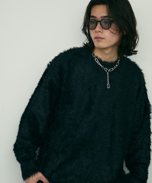 Shoowtime(ショウタイム)の「Shaggy mohair like loose crew neck knit / シャギーモヘアライク ルーズクルーネックニット(ニット/セーター・メンズ・ホワイト/グレー/ブラック・MEDIUM/LARGE/X-LARGE/SMALL)」の11枚目の写真