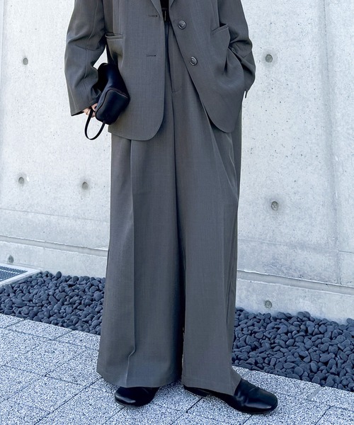 センタープレスタックワイドスラックス【セットアップ対応可