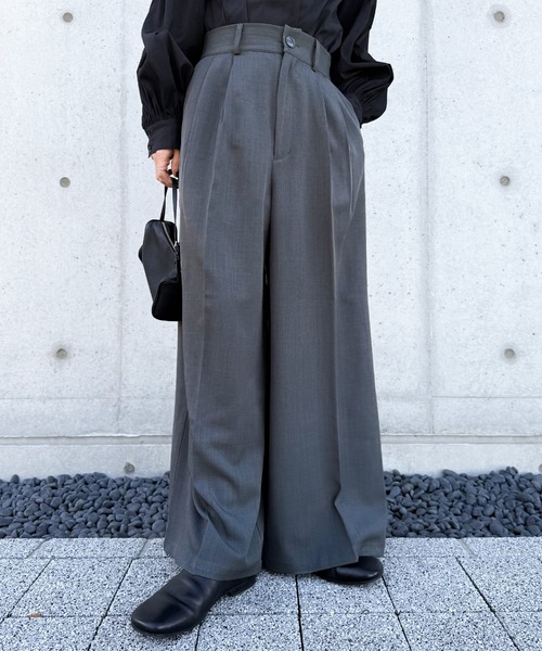 センタープレスタックワイドスラックス【セットアップ対応可