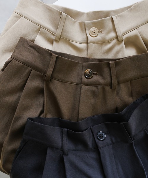 select MOCA by son（セレクトモカバイソン）の「センタープレスタックワイドスラックス【セットアップ対応】（スラックス・レディース・ベージュ/ブラック/ブラウン/アイボリー/グレー・SMALL/MEDIUM/LARGE）」の17枚目の写真