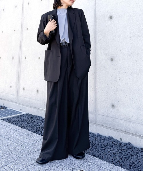 セール】センタープレスタックワイドスラックス【セットアップ対応可