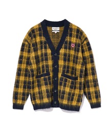 DEVEREUX GOLF（デヴァローゴルフ）の「シャギーニットTartan チェックVネックカーディガン（カーディガン/ボレロ）」