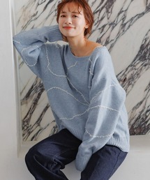 mysty woman | 線描きリボンニットプルオーバー 292374(ニット/セーター)
