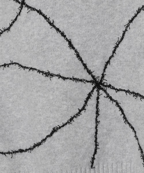 mysty woman（ミスティウーマン）の「線描きリボンニットプルオーバー 292374（ニット/セーター・レディース・ライトグレー/ブラック/ライトブルー/オフホワイト・FREE）」の6枚目の写真