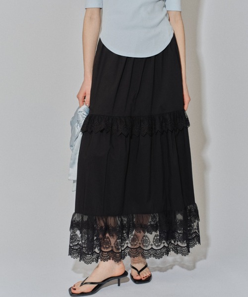 ［yae］Lace tiered skirt / レースティアードスカート セール】Lace tiered skirt / レースティアードスカート