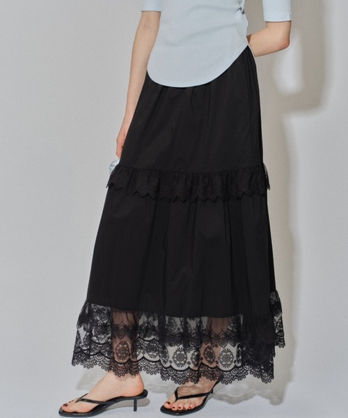 セール】Lace tiered skirt / レースティアードスカート