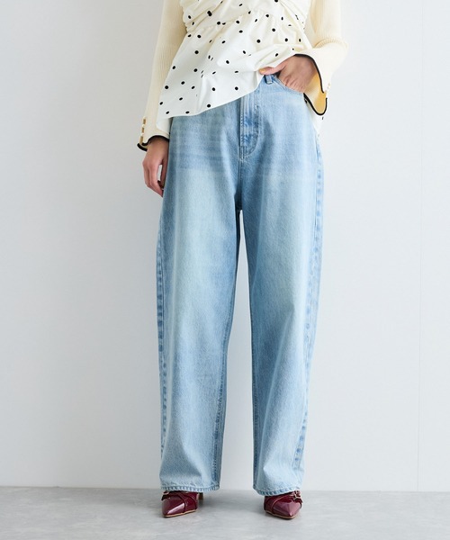 VIS(ビス)の「【洗える】ハイウエストルーズワイドデニム(デニムパンツ・レディース・サックスブルー/ブルー・M/S)」の10枚目の写真