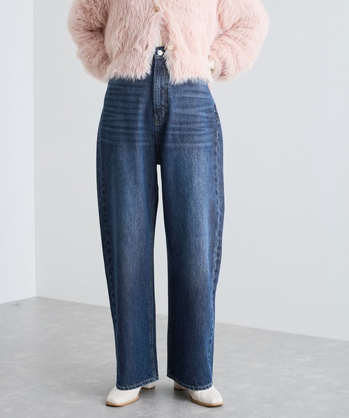 VIS(ビス)の「【洗える】ハイウエストルーズワイドデニム(デニムパンツ・レディース・サックスブルー/ブルー・M/S)」の11枚目の写真