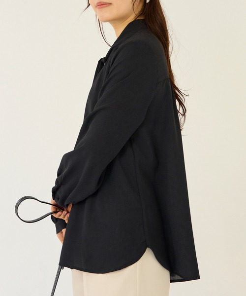 INCEDE（インシード）の「3WAY ピン付きボウタイブラウス（シャツ/ブラウス・レディース・ブラック/オフホワイト/ベージュ・M/L/LL）」の7枚目の写真