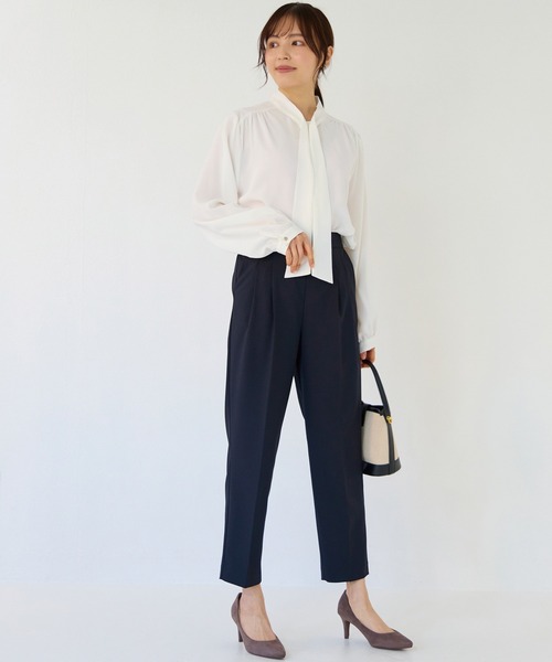 INCEDE（インシード）の「3WAY ピン付きボウタイブラウス（シャツ/ブラウス・レディース・ブラック/オフホワイト/ベージュ・M/L/LL）」の18枚目の写真