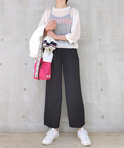 Q(キュー)の「シアーJQロゴニット(ニット/セーター・レディース・ホワイト/ライム/ブルー・MEDIUM)」の7枚目の写真