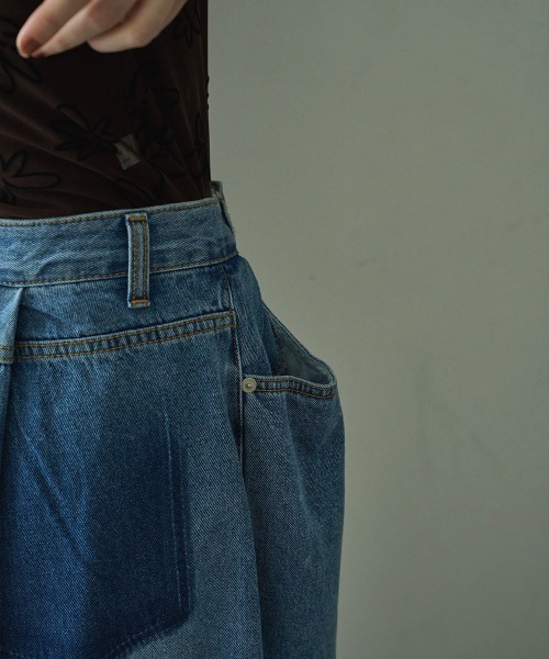 marjour マージュール SUPER WIDE TUCK DENIM マージュール marjour SUPER WIDE TUCK DENIM （ONE COLOR